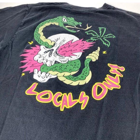 ALAB Snake Skull Locals Only Graphic Cotton T-shirt Men XL Black T Men’s Unisex - Picture 4 of 7
